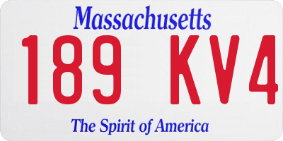 MA license plate 189KV4