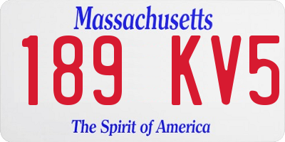 MA license plate 189KV5
