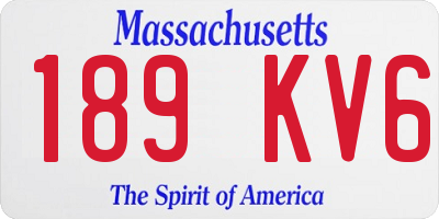 MA license plate 189KV6