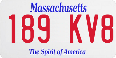 MA license plate 189KV8