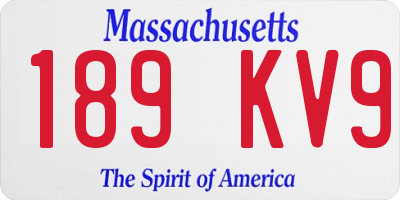 MA license plate 189KV9