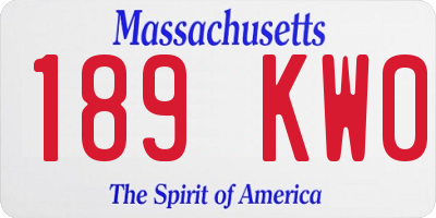 MA license plate 189KW0