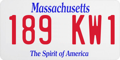MA license plate 189KW1