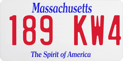 MA license plate 189KW4