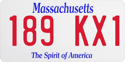 MA license plate 189KX1