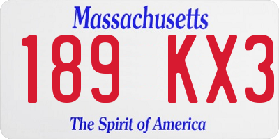 MA license plate 189KX3