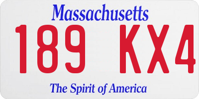 MA license plate 189KX4