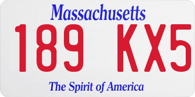 MA license plate 189KX5