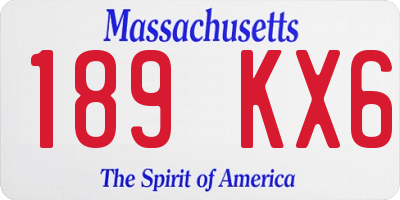 MA license plate 189KX6