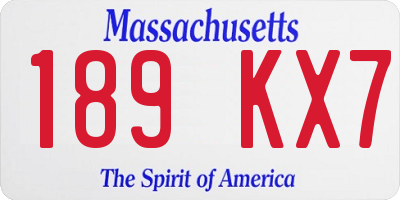 MA license plate 189KX7