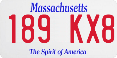MA license plate 189KX8
