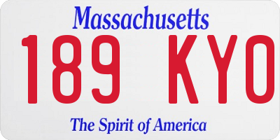 MA license plate 189KY0