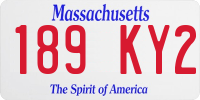 MA license plate 189KY2
