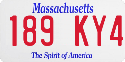 MA license plate 189KY4