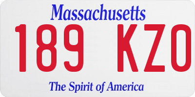 MA license plate 189KZ0
