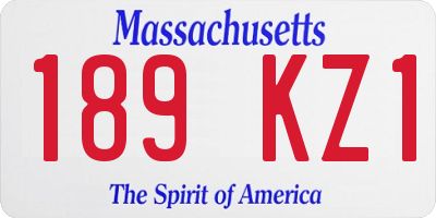 MA license plate 189KZ1