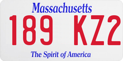 MA license plate 189KZ2