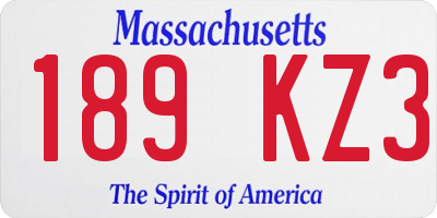 MA license plate 189KZ3