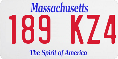 MA license plate 189KZ4