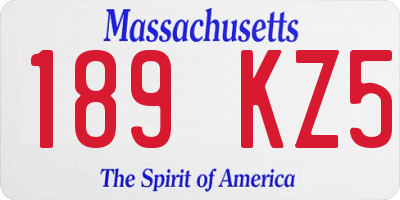MA license plate 189KZ5