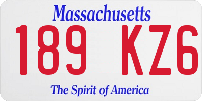 MA license plate 189KZ6