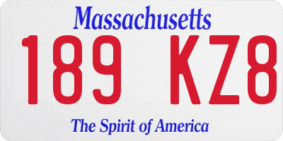MA license plate 189KZ8