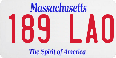 MA license plate 189LA0