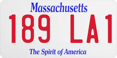 MA license plate 189LA1