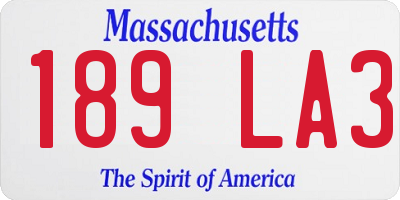 MA license plate 189LA3