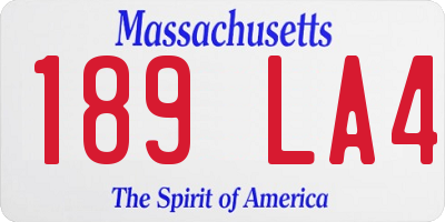 MA license plate 189LA4