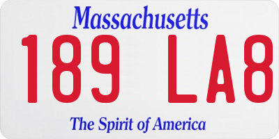 MA license plate 189LA8