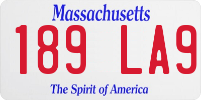 MA license plate 189LA9