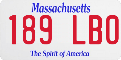 MA license plate 189LB0