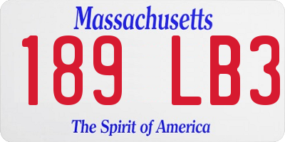 MA license plate 189LB3