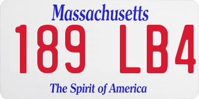 MA license plate 189LB4