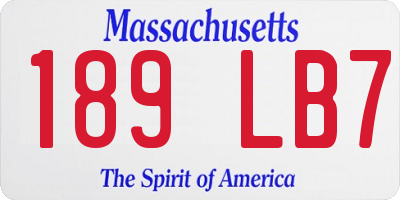 MA license plate 189LB7