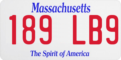 MA license plate 189LB9