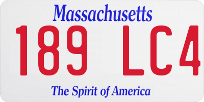 MA license plate 189LC4