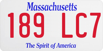 MA license plate 189LC7