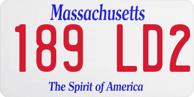 MA license plate 189LD2