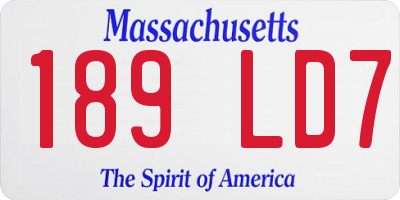 MA license plate 189LD7