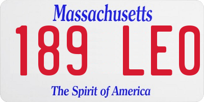 MA license plate 189LE0
