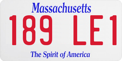 MA license plate 189LE1