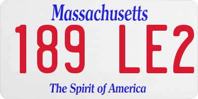MA license plate 189LE2