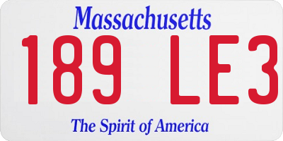 MA license plate 189LE3