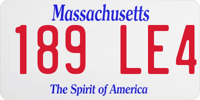 MA license plate 189LE4