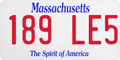 MA license plate 189LE5