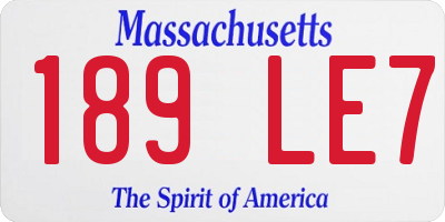 MA license plate 189LE7