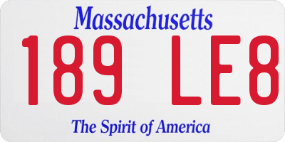MA license plate 189LE8
