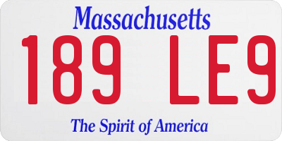 MA license plate 189LE9